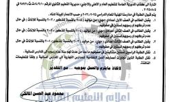 بالوثيقة: التعليم المهني يحدد أعمار الطلبة المقبولين في المدارس الصباحية.